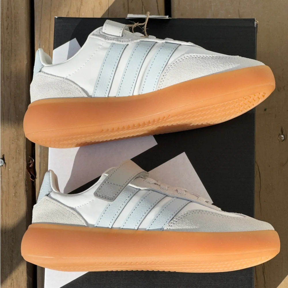 Adidas Barreda Decode EL Little Kids Sneakers 1Y Gray White Gum Youth GS NEW